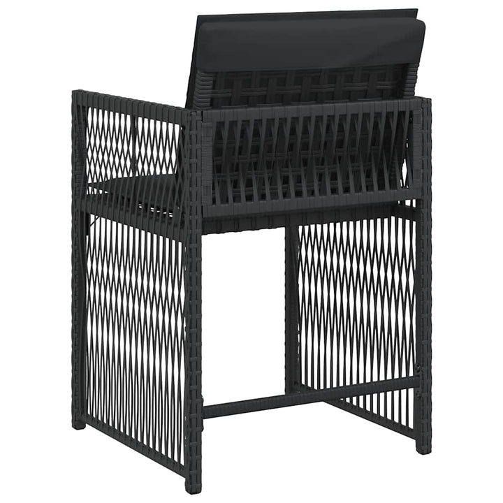 havestole med hynder 4 stk. polyrattan sort