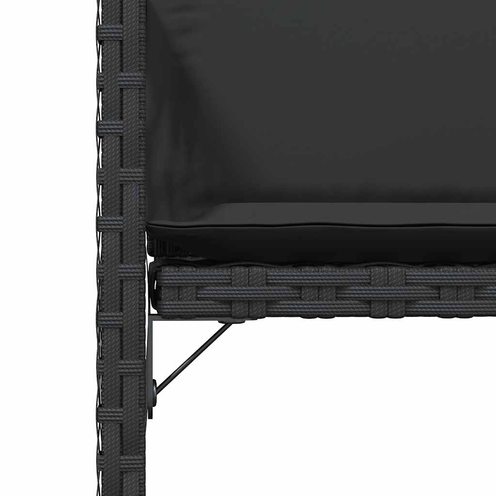 havestole med hynder 4 stk. polyrattan sort