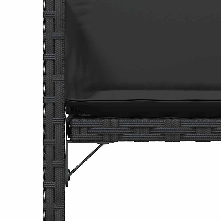 havestole med hynder 4 stk. polyrattan sort