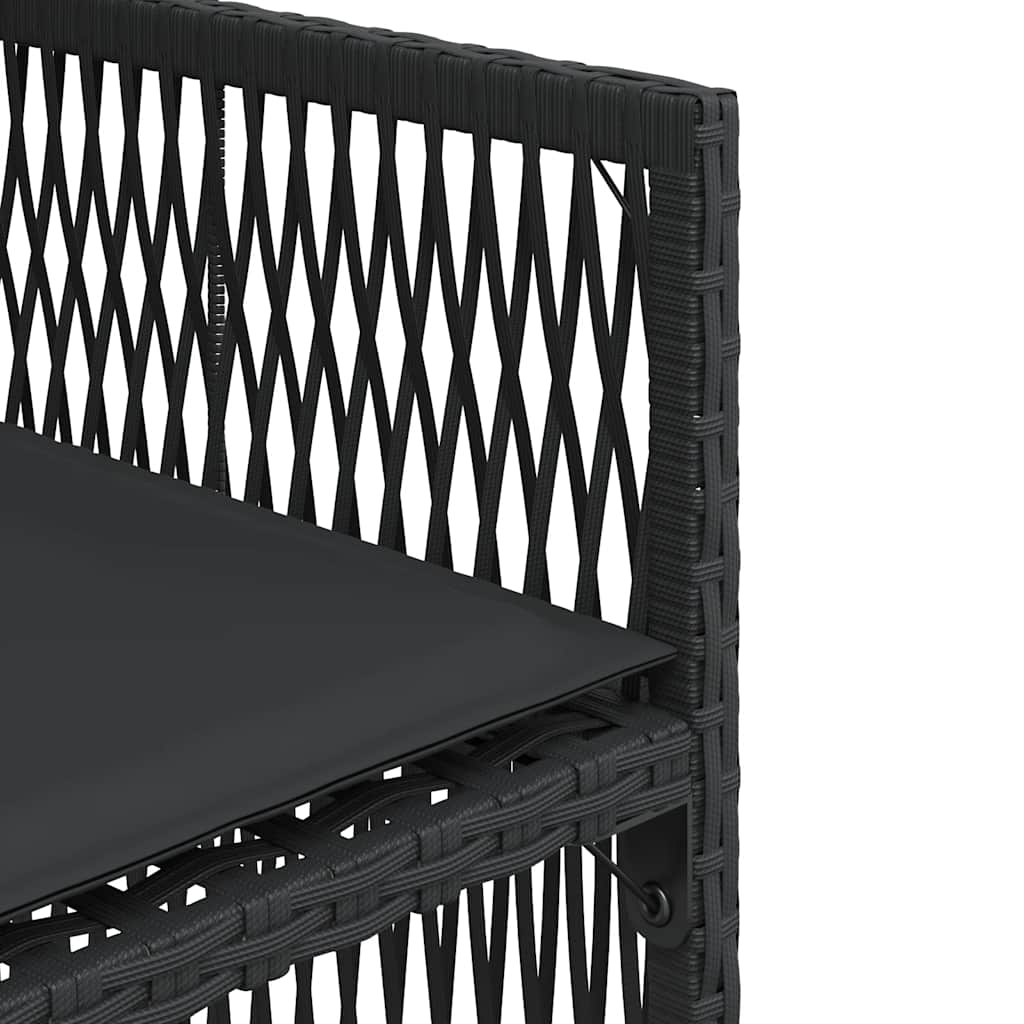 havestole med hynder 4 stk. polyrattan sort