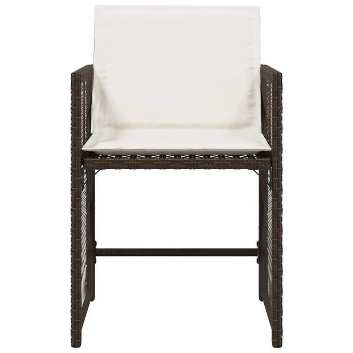 havestole 4 stk. med hynder polyrattan brun