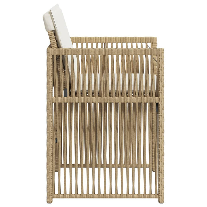 havestole 4 stk. med hynder polyrattan beige