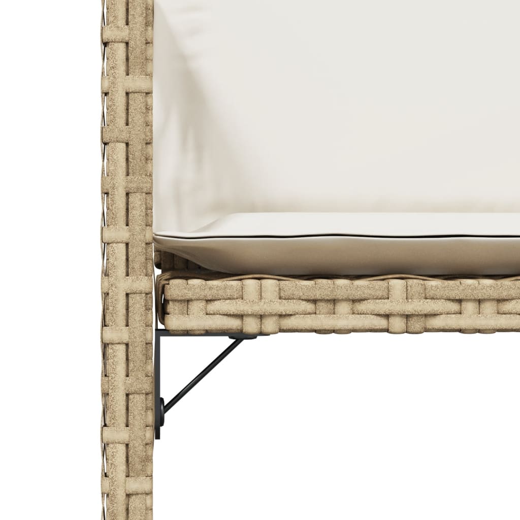 havestole 4 stk. med hynder polyrattan beige