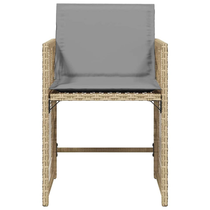 havestole 4 stk. med hynder polyrattan blandet beige