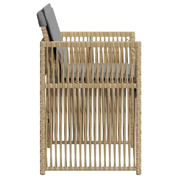 havestole 4 stk. med hynder polyrattan blandet beige