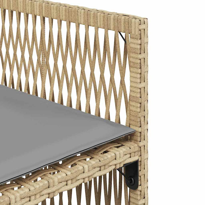 havestole 4 stk. med hynder polyrattan blandet beige