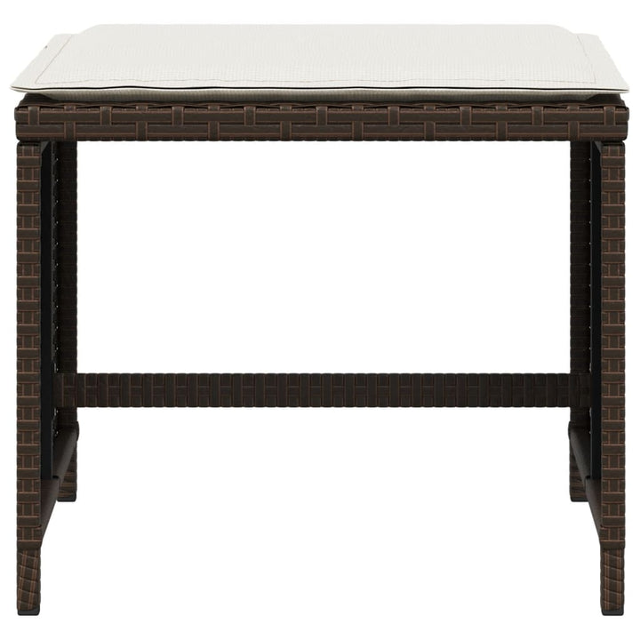 haveskamler 4 stk. med hynder 41x41x36 cm polyrattan brun