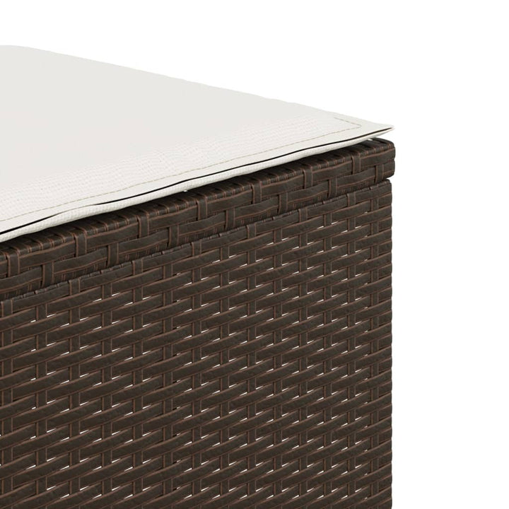 haveskamler 4 stk. med hynder 41x41x36 cm polyrattan brun