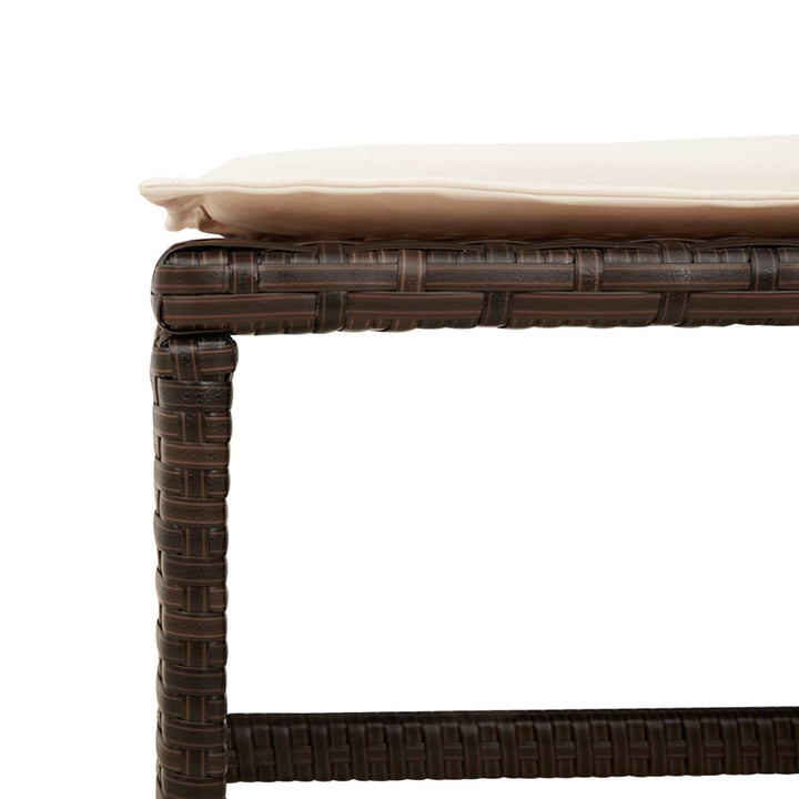 haveskamler 4 stk. med hynder 41x41x36 cm polyrattan brun