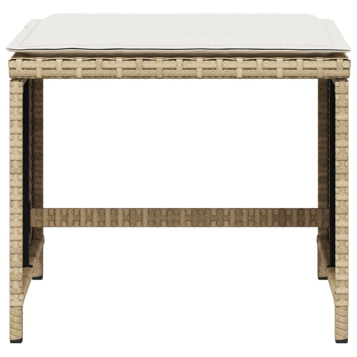 haveskamler 4 stk. med hynder 41x41x36 cm polyrattan beige