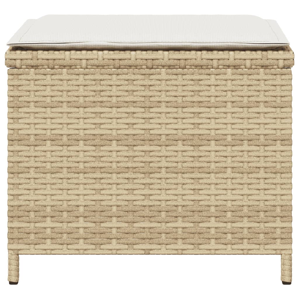 haveskamler 4 stk. med hynder 41x41x36 cm polyrattan beige