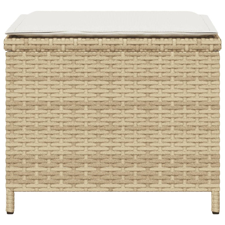 haveskamler 4 stk. med hynder 41x41x36 cm polyrattan beige
