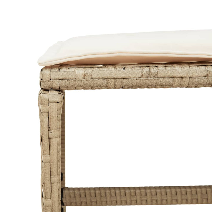 haveskamler 4 stk. med hynder 41x41x36 cm polyrattan beige