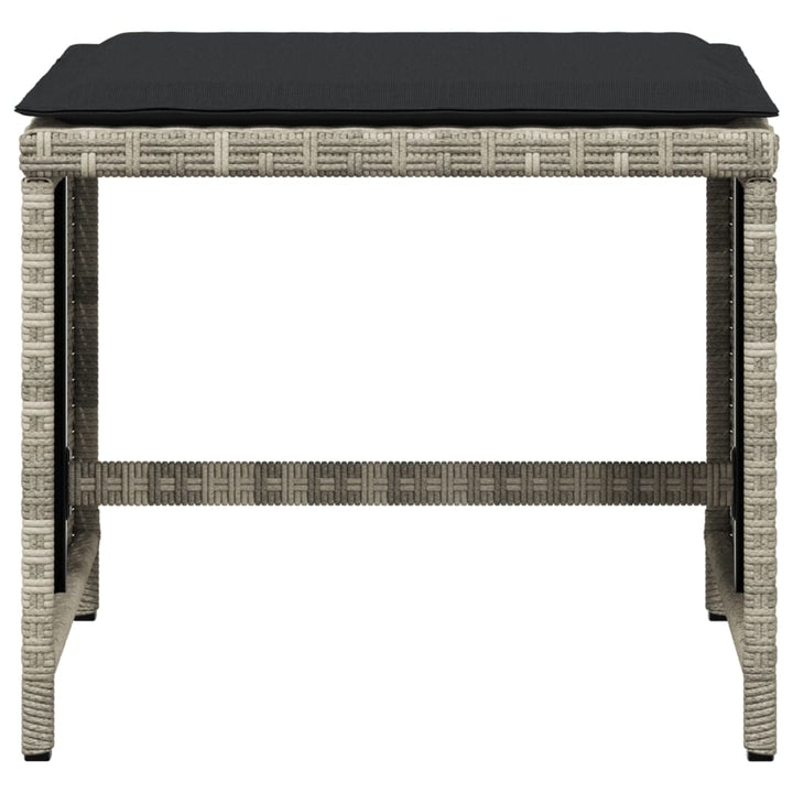 haveskamler 4 stk. med hynder 41x41x36 cm polyrattan lysegrå
