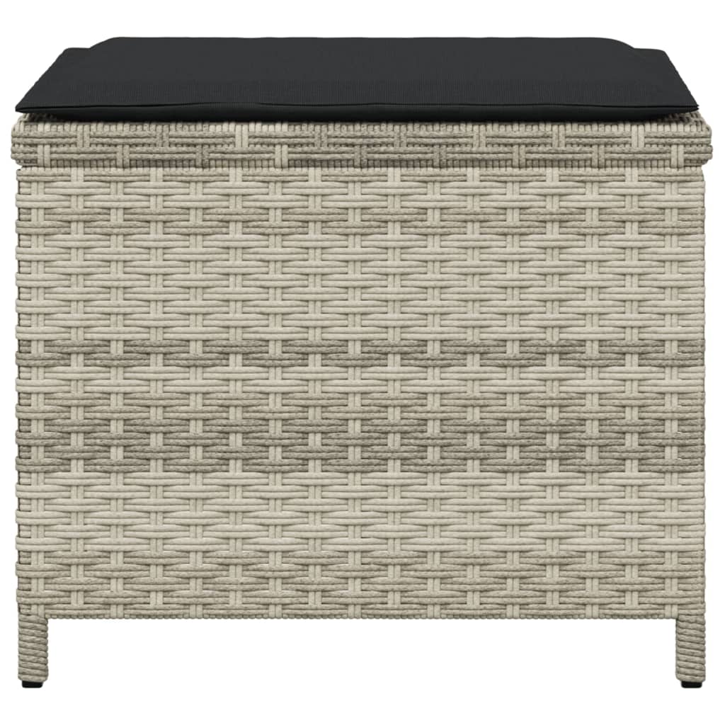 haveskamler 4 stk. med hynder 41x41x36 cm polyrattan lysegrå