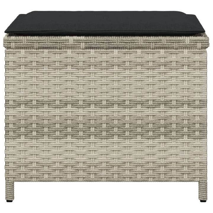 haveskamler 4 stk. med hynder 41x41x36 cm polyrattan lysegrå