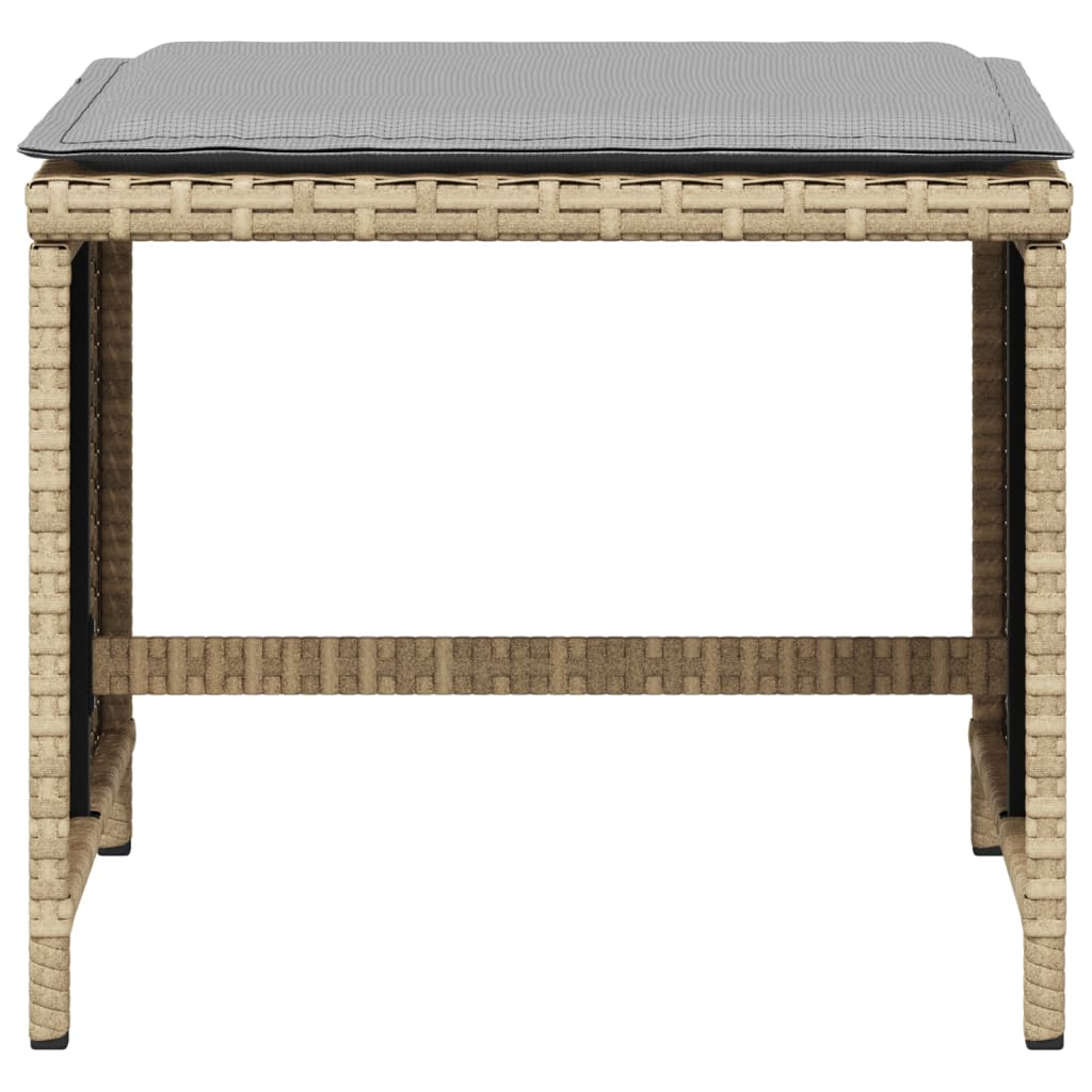 haveskamler 4 stk. med hynder 41x41x36 cm polyrattan beige
