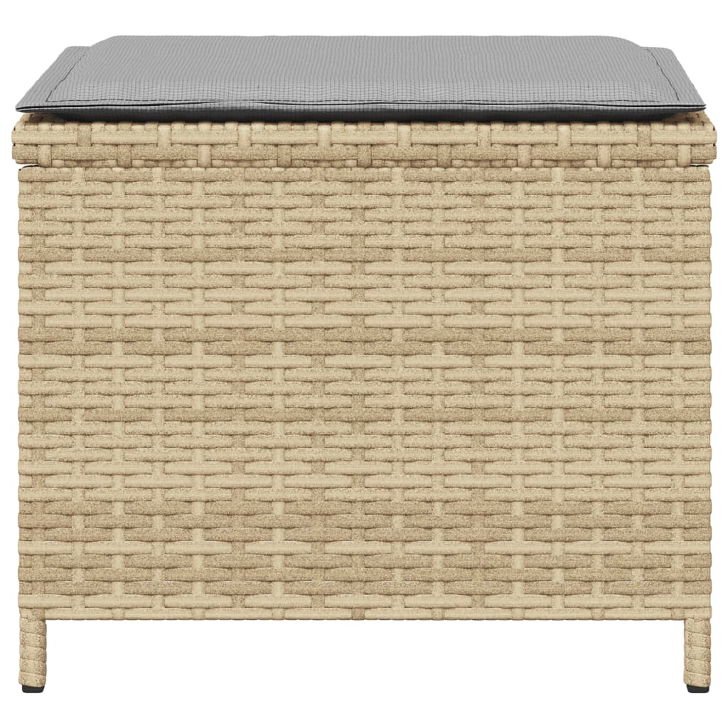 haveskamler 4 stk. med hynder 41x41x36 cm polyrattan beige