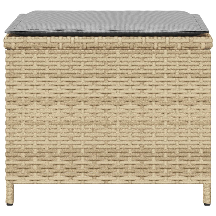 haveskamler 4 stk. med hynder 41x41x36 cm polyrattan beige