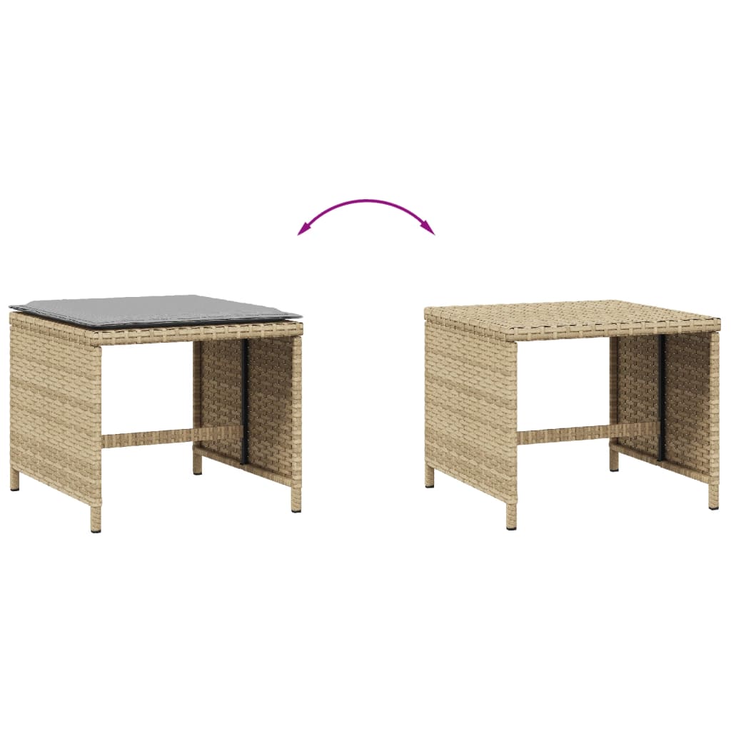 haveskamler 4 stk. med hynder 41x41x36 cm polyrattan beige