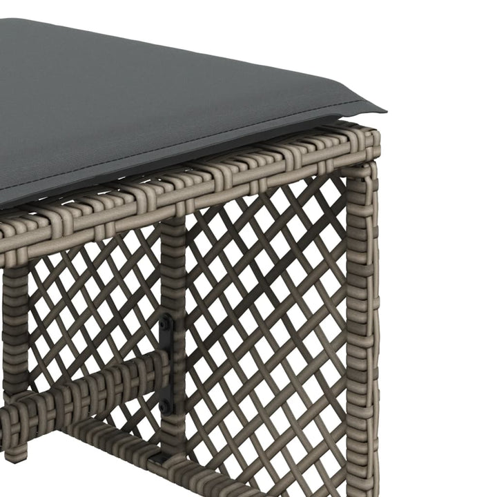 haveskamler 4 stk. med hynder 41x41x36 cm polyrattan grå