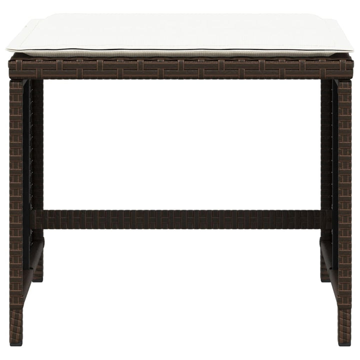 haveskamler 4 stk. med hynder 41x41x36 cm polyrattan brun