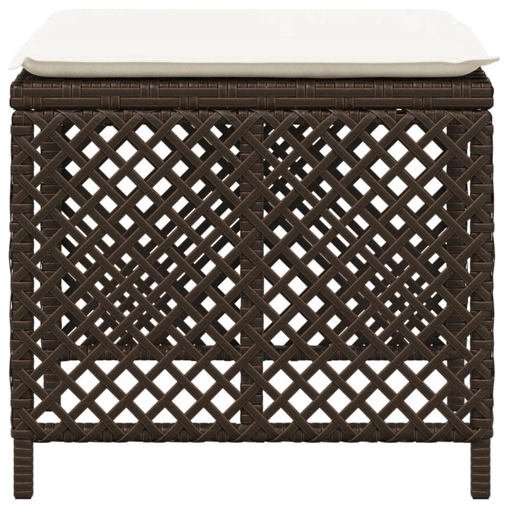 haveskamler 4 stk. med hynder 41x41x36 cm polyrattan brun