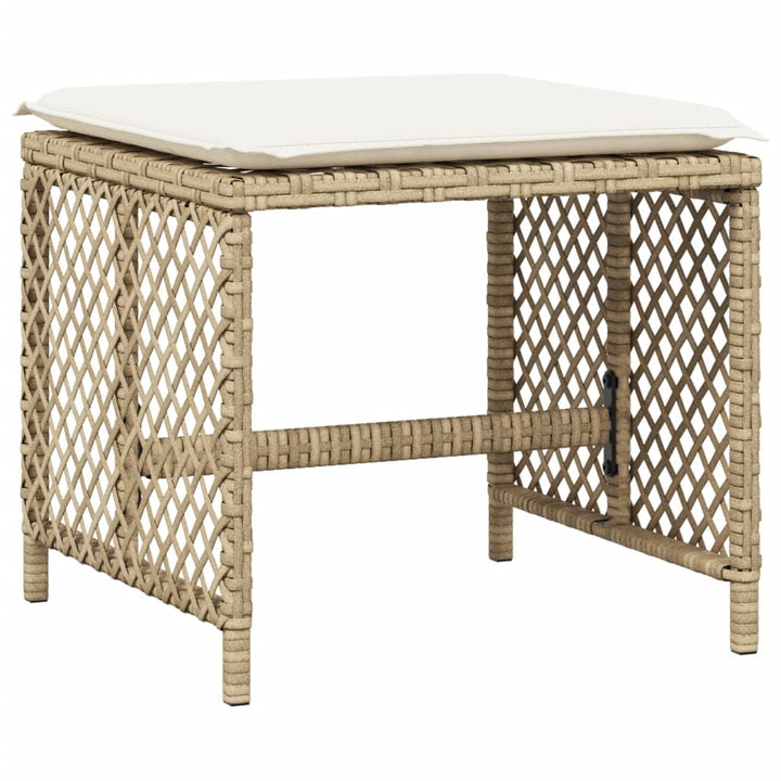 haveskamler 4 stk. med hynder 41x41x36 cm polyrattan beige