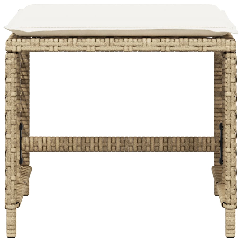 haveskamler 4 stk. med hynder 41x41x36 cm polyrattan beige