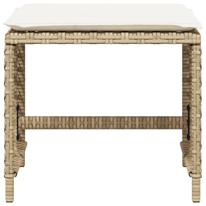 haveskamler 4 stk. med hynder 41x41x36 cm polyrattan beige