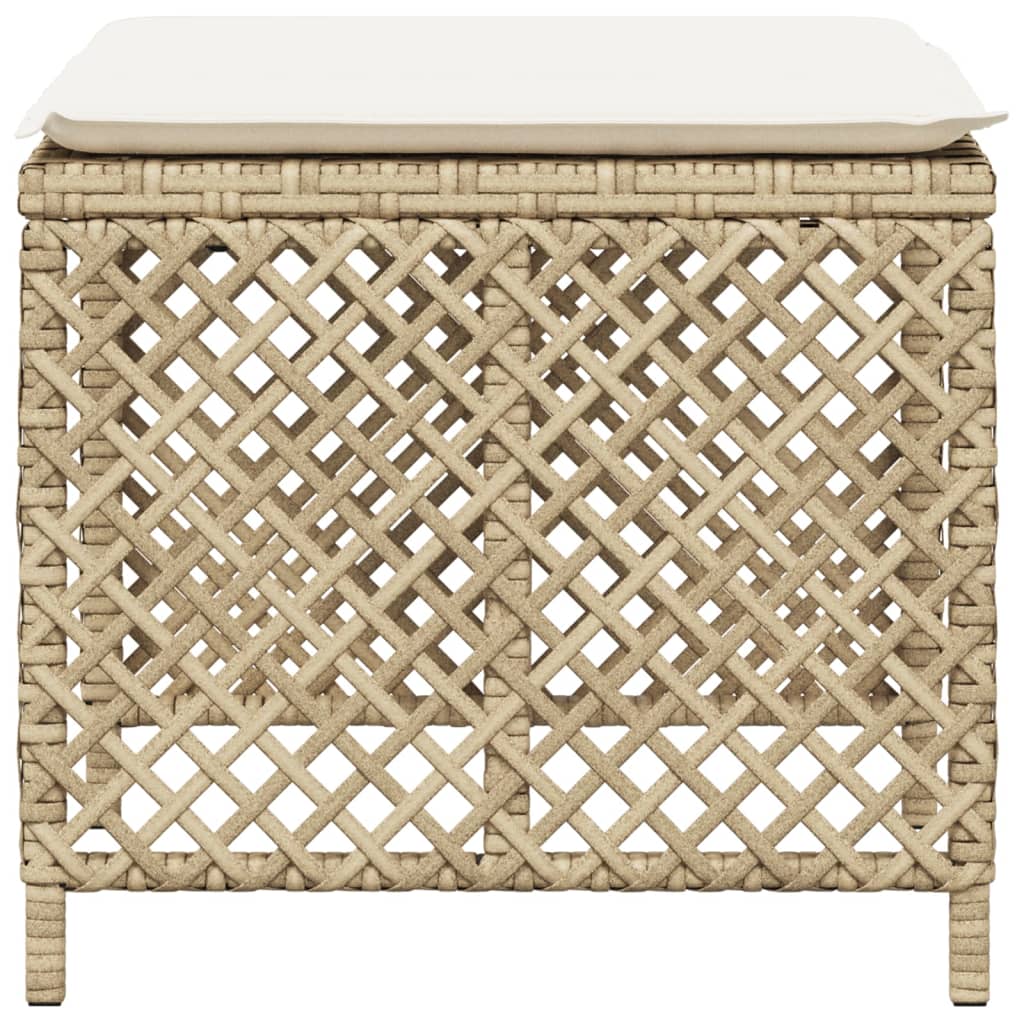 haveskamler 4 stk. med hynder 41x41x36 cm polyrattan beige