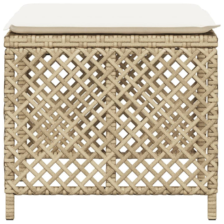 haveskamler 4 stk. med hynder 41x41x36 cm polyrattan beige