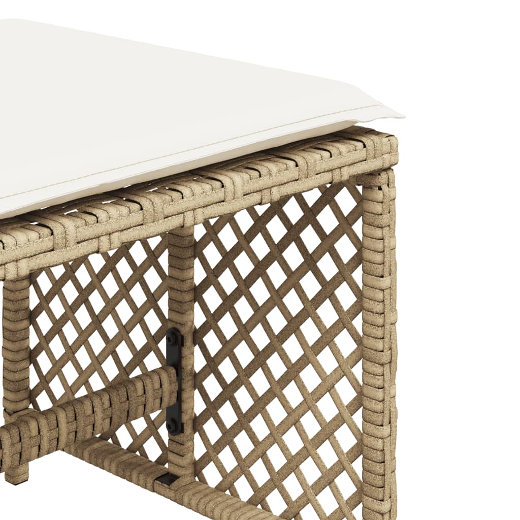 haveskamler 4 stk. med hynder 41x41x36 cm polyrattan beige