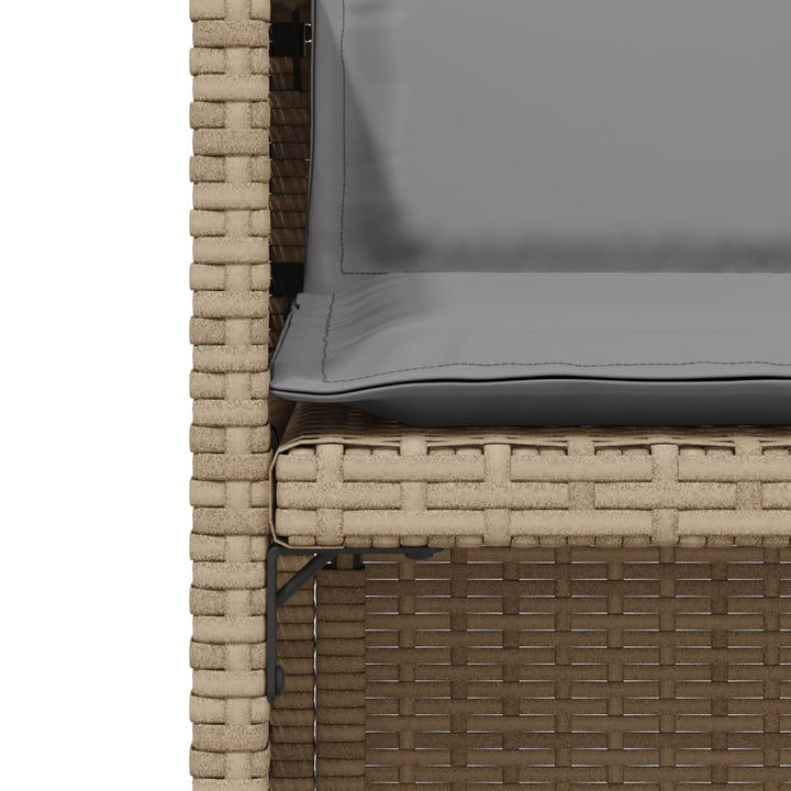 bistrosæt til haven 3 dele med hynder polyrattan blandet beige