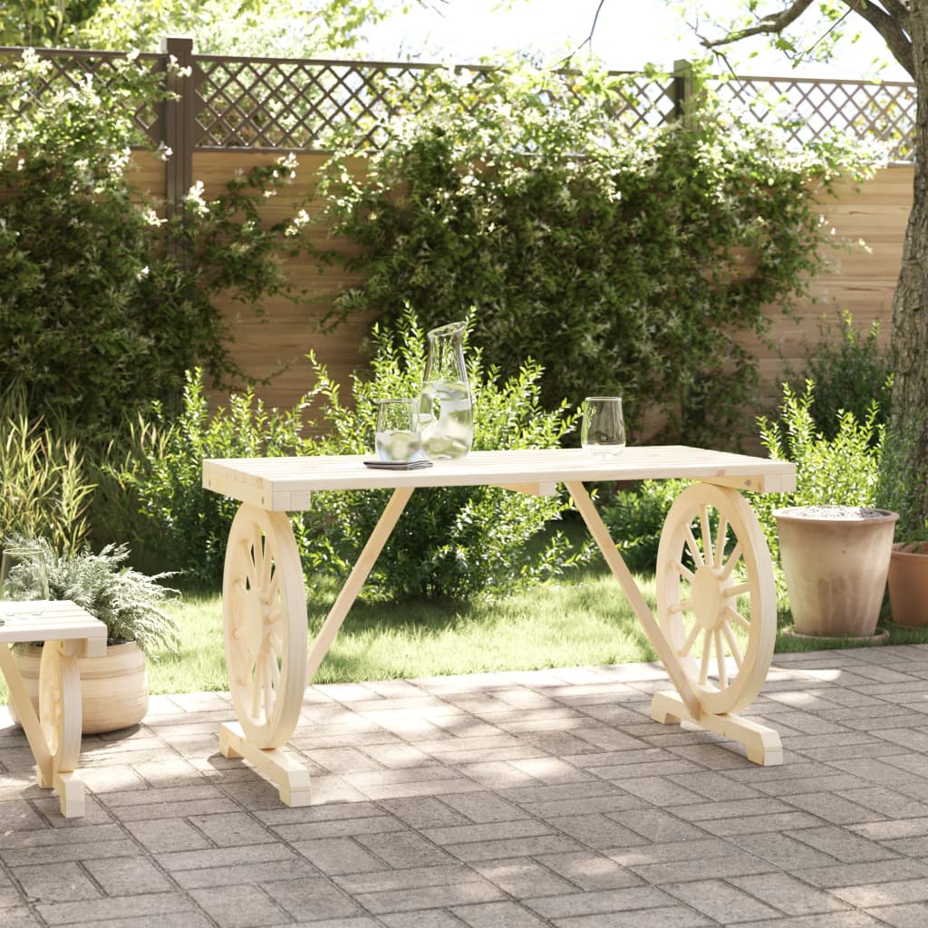 havebord 115x55x65 cm massivt grantræ