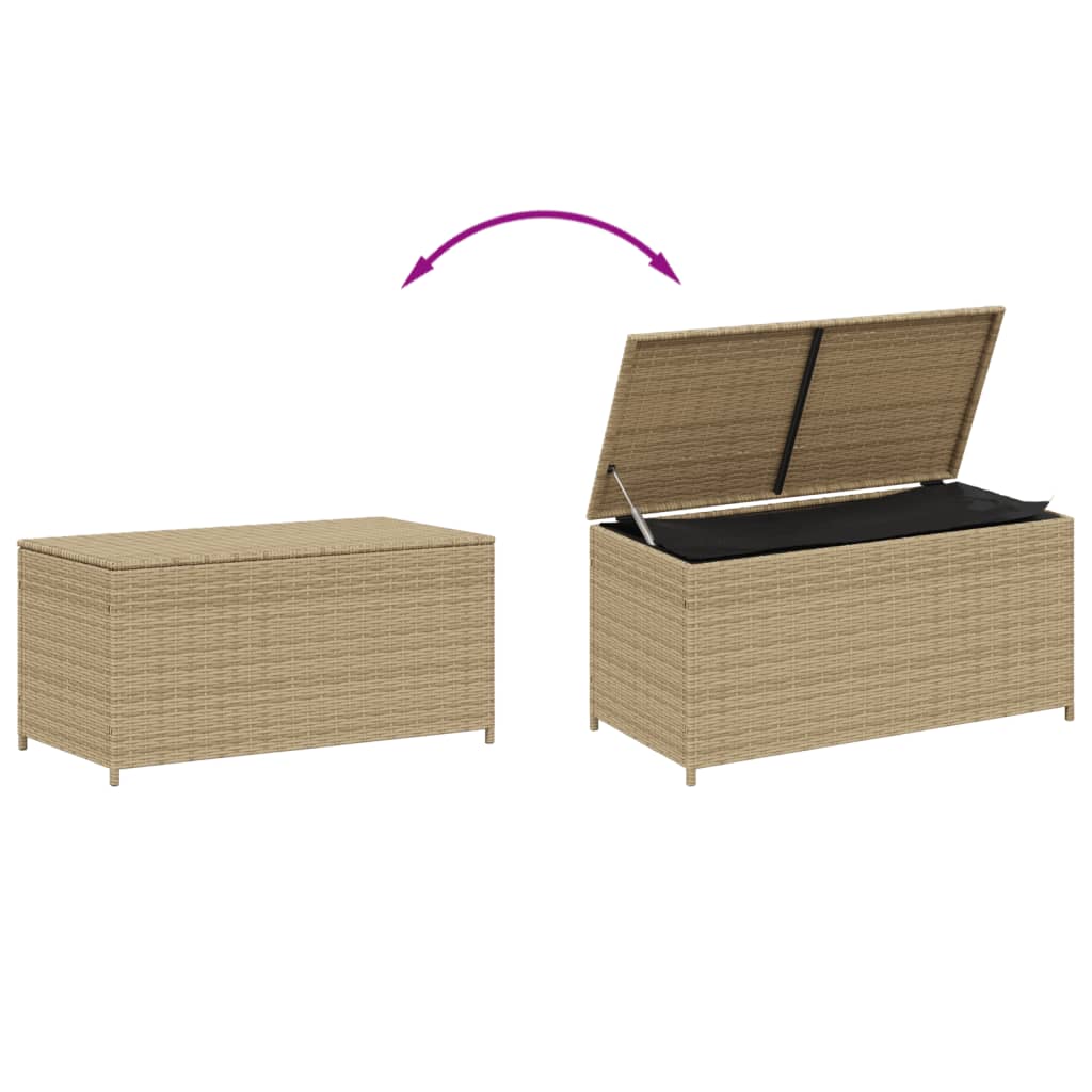 opbevaringsboks til haven 190 l polyrattan beige