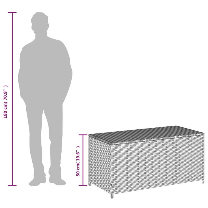opbevaringsboks til haven 190 l polyrattan beige