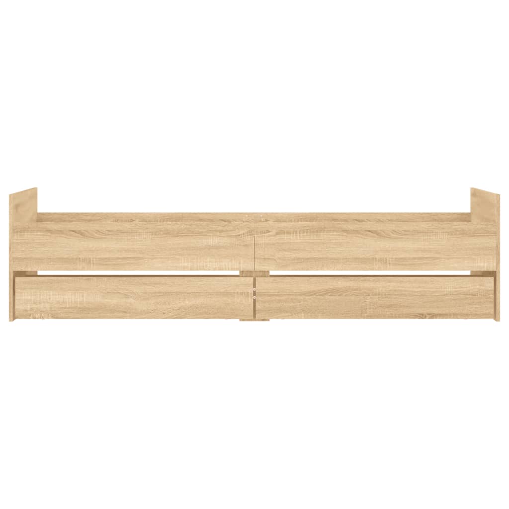 sengestel med skuffer 100x200 cm sonoma-eg