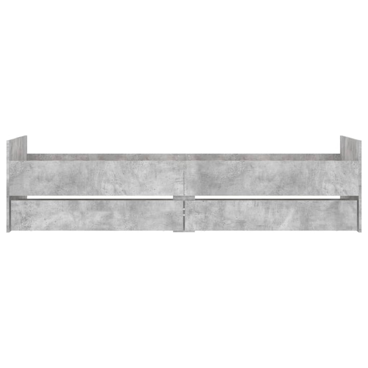 sengestel med skuffer 100x200 cm betongrå