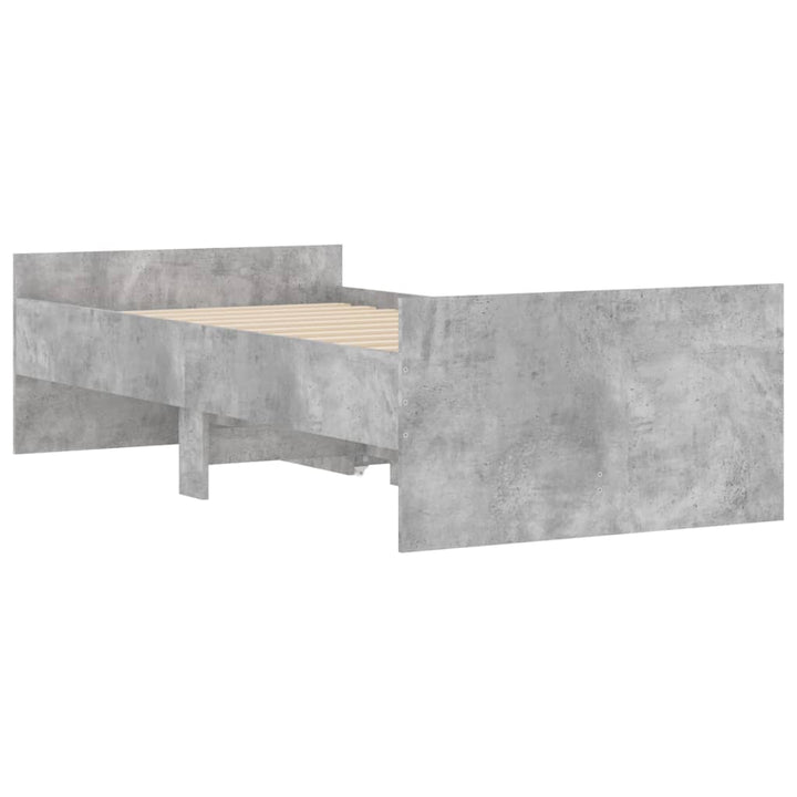 sengestel med skuffer 100x200 cm betongrå