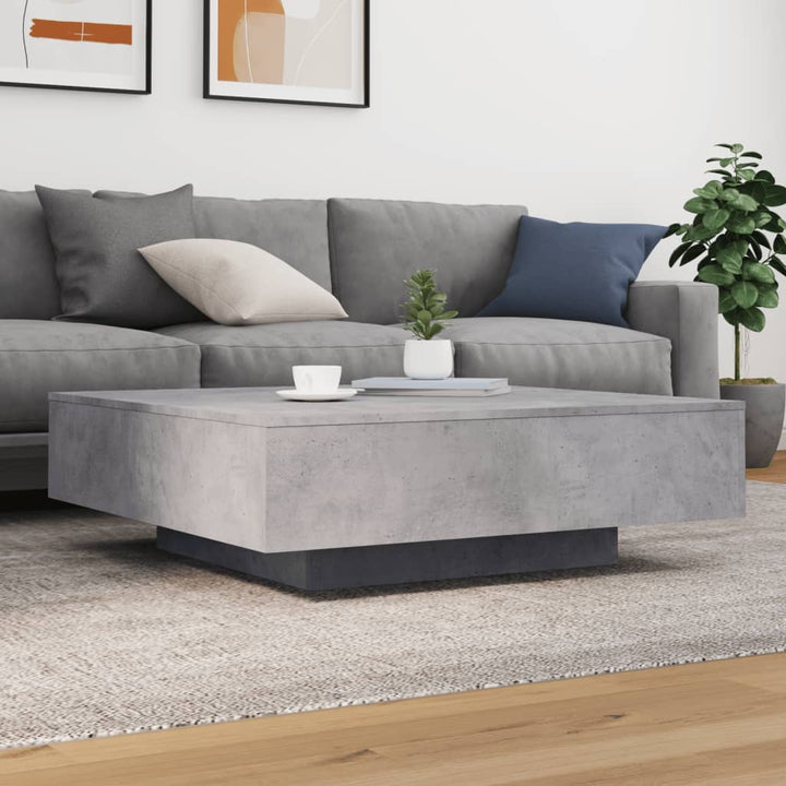 sofabord 100x100x31 cm konstrueret træ betongrå