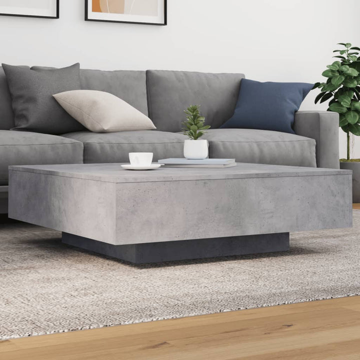 sofabord 100x100x31 cm konstrueret træ betongrå