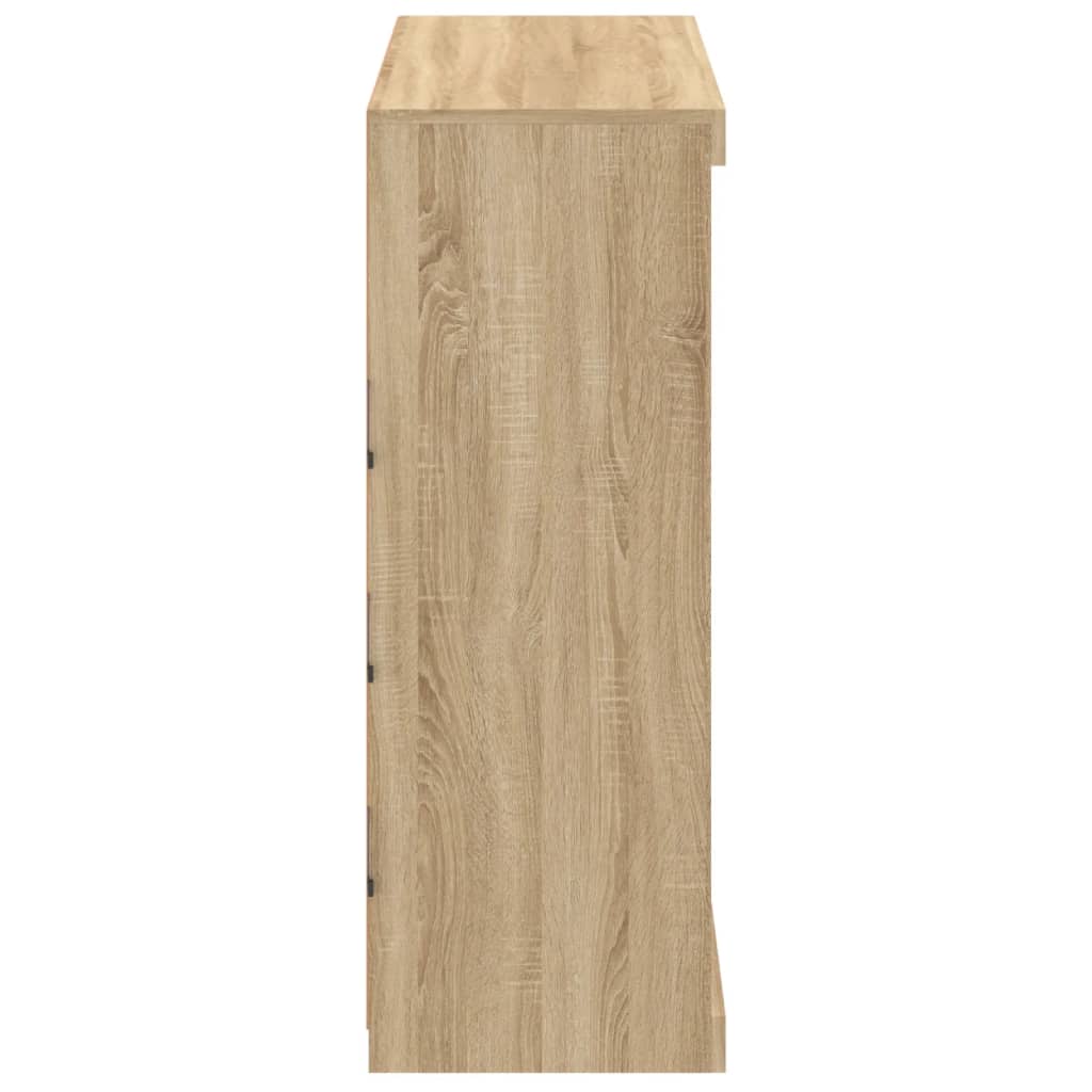 skænk med LED-lys 81x37x100 cm sonoma-eg
