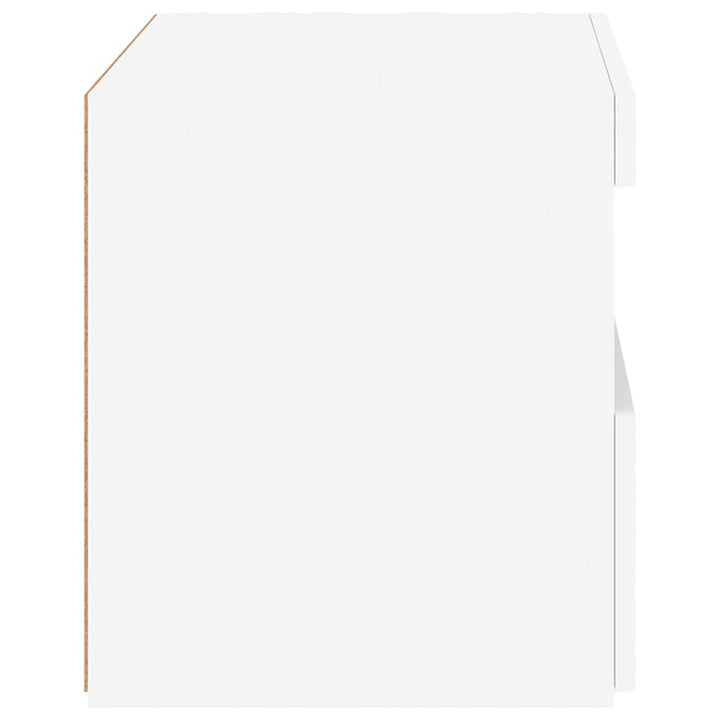 sengeborde 2 stk. med LED-lys 50x40x45 cm hvid