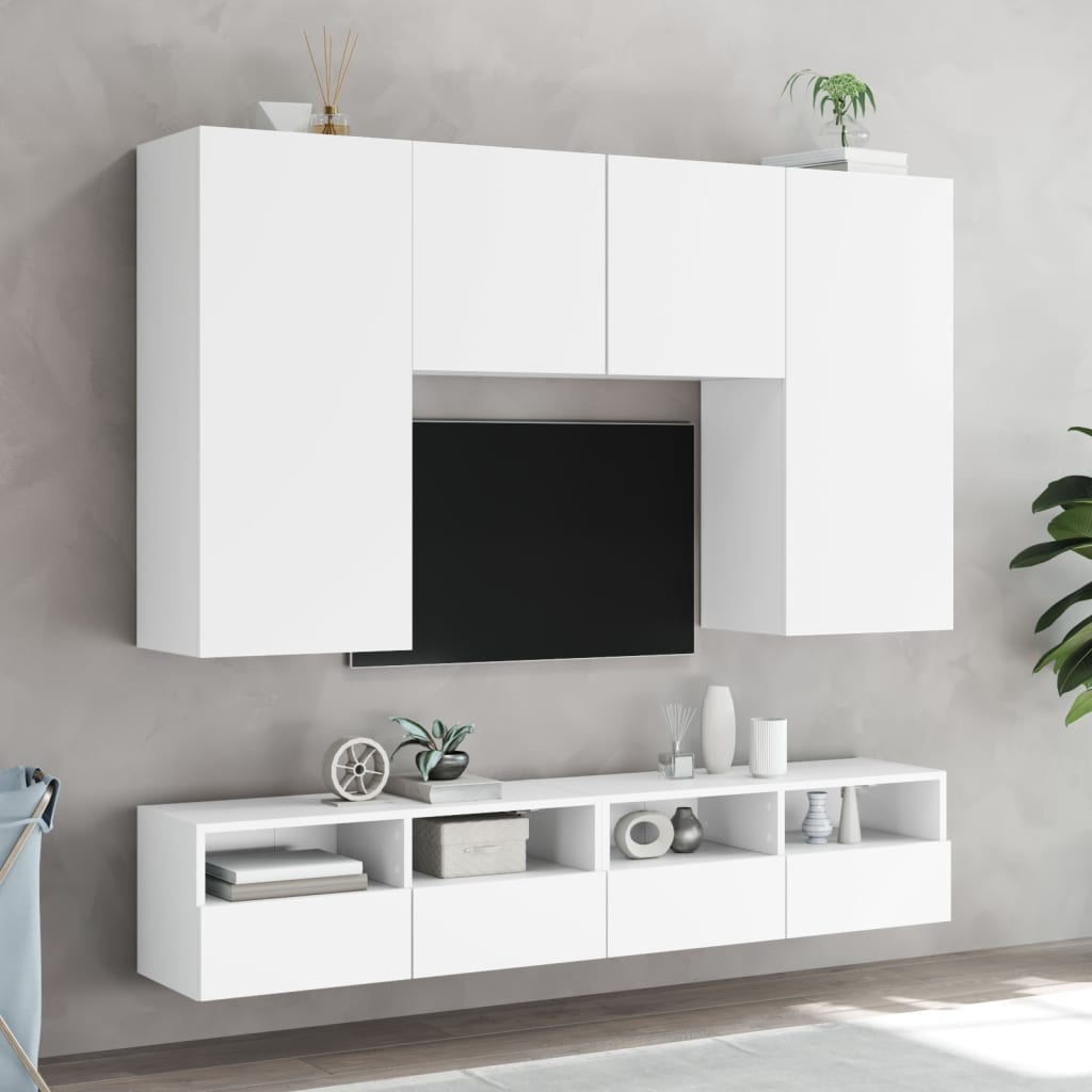 væghængte tv-borde 2 stk. 100x30x30 cm konstrueret træ hvid