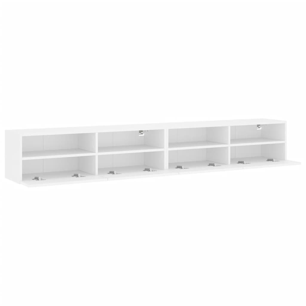 væghængte tv-borde 2 stk. 100x30x30 cm konstrueret træ hvid