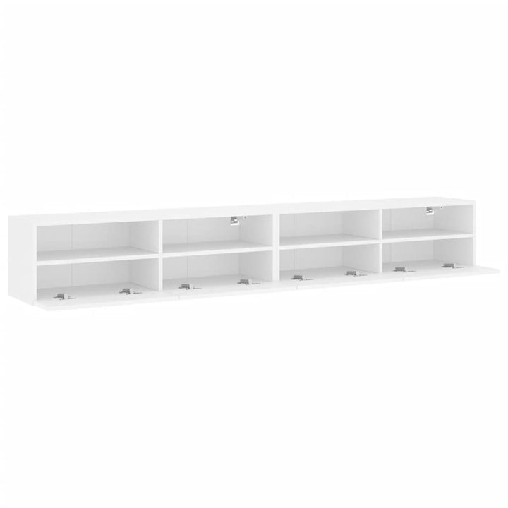 væghængte tv-borde 2 stk. 100x30x30 cm konstrueret træ hvid