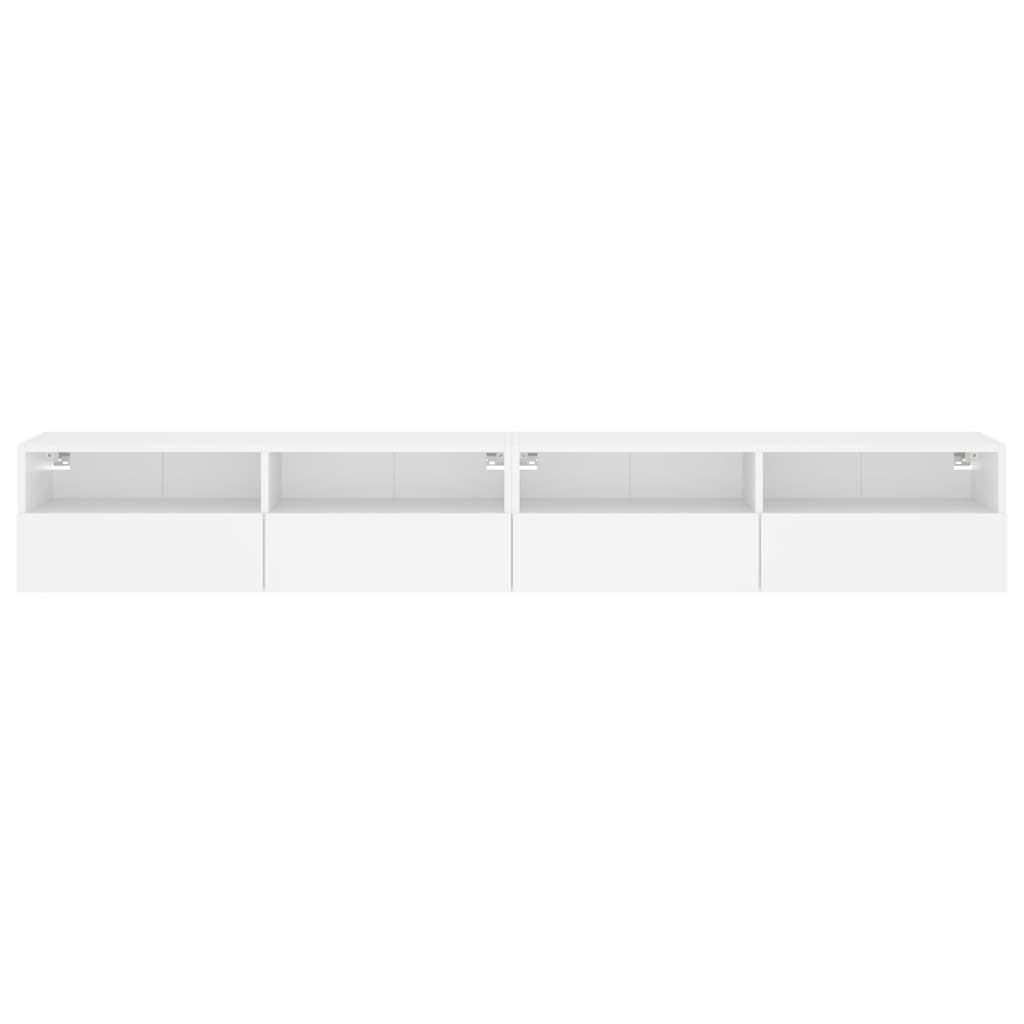 væghængte tv-borde 2 stk. 100x30x30 cm konstrueret træ hvid
