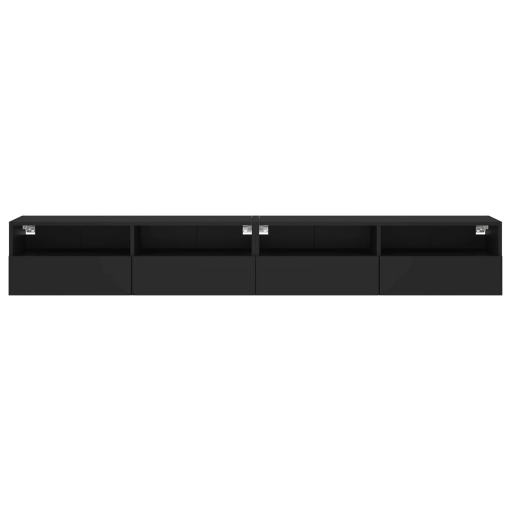 væghængte tv-borde 2 stk. 100x30x30 cm konstrueret træ sort