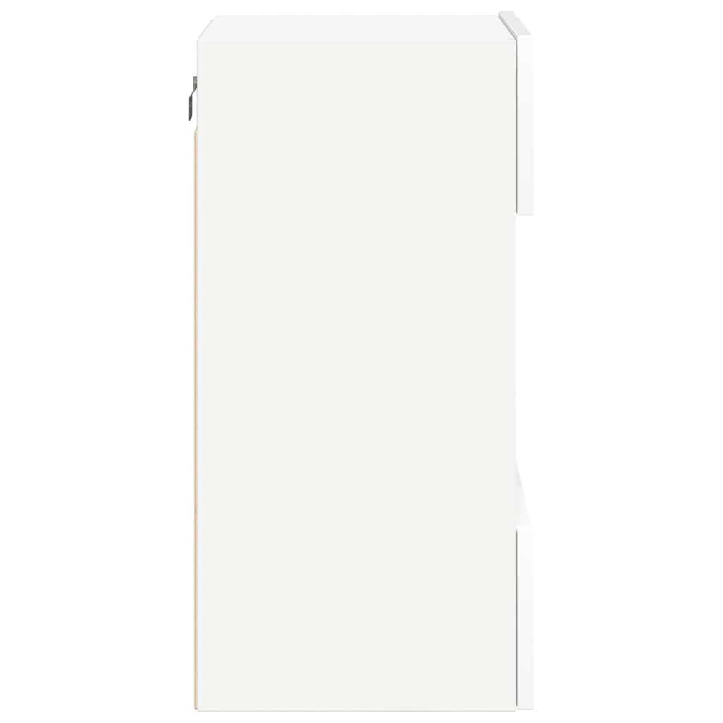 væghængte skabe til TV 2 stk. med LED-lys 40x30x60,5 cm hvid